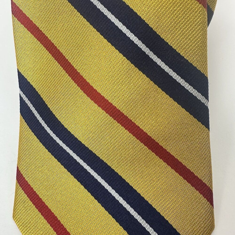 J. Press Men's 100% Silk Necktie Multicolor Striped Repp Handmade in USA NWT - Picture 4 of 7